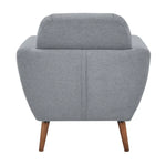 Lilliana Set of 2 Sofa Arm Chair Fabric Uplholstered Lounge Couch - Light Grey - Furniture > Sofas