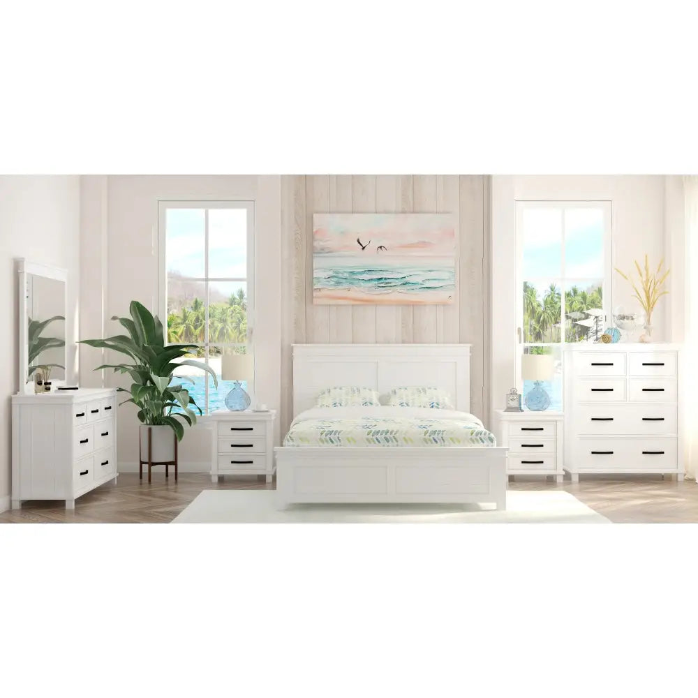 Lily Dresser Mirror Vanity Dressing Table Solid Pine Wood Frame - White - Furniture > Living Room