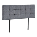 Linen Fabric Double Bed Deluxe Headboard Bedhead - Grey - Furniture > Bedroom