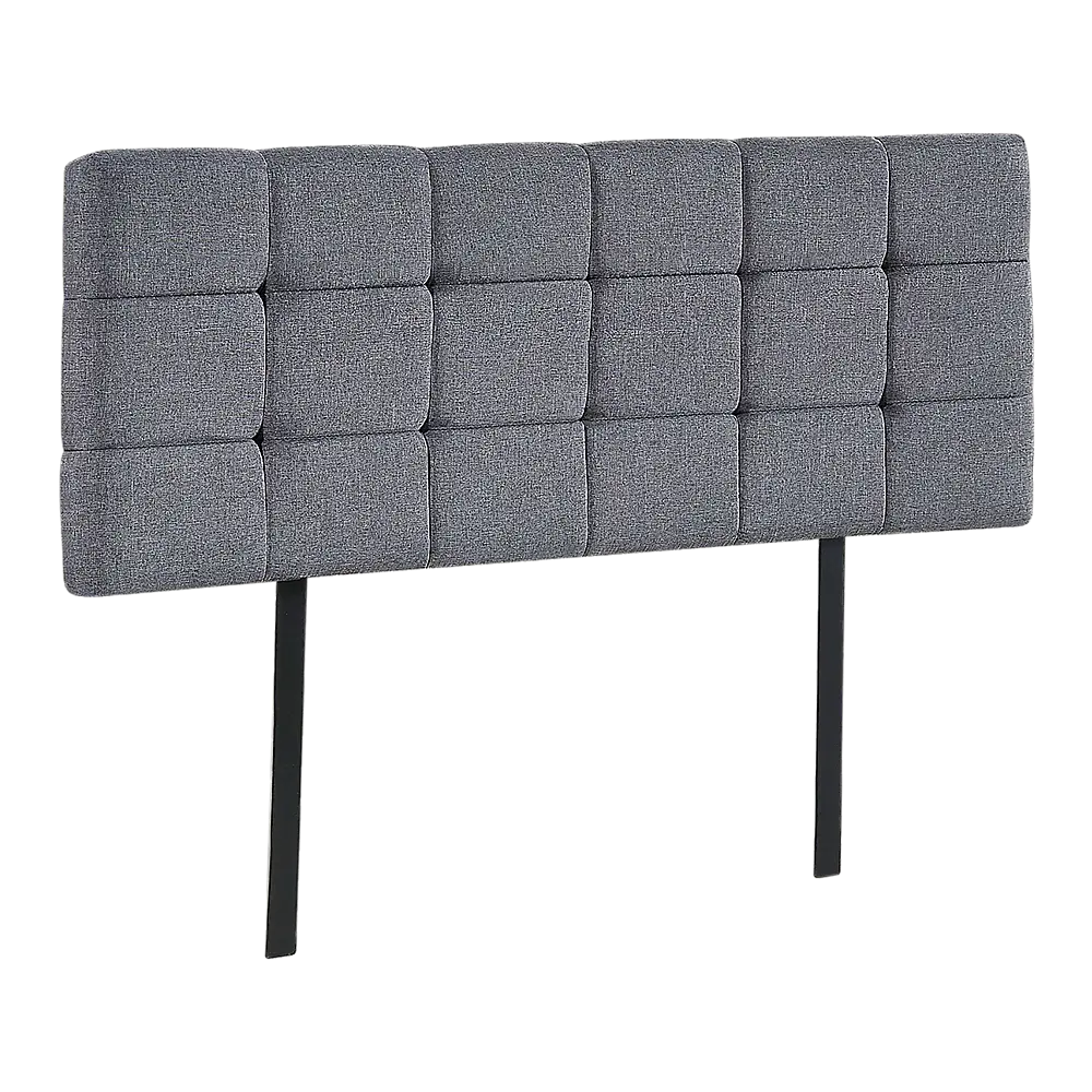 Linen Fabric Double Bed Deluxe Headboard Bedhead - Grey - Furniture > Bedroom