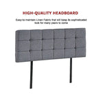 Linen Fabric Double Bed Deluxe Headboard Bedhead - Grey - Furniture > Bedroom