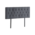 Linen Fabric Double Bed Deluxe Headboard Bedhead - Grey - Furniture > Bedroom
