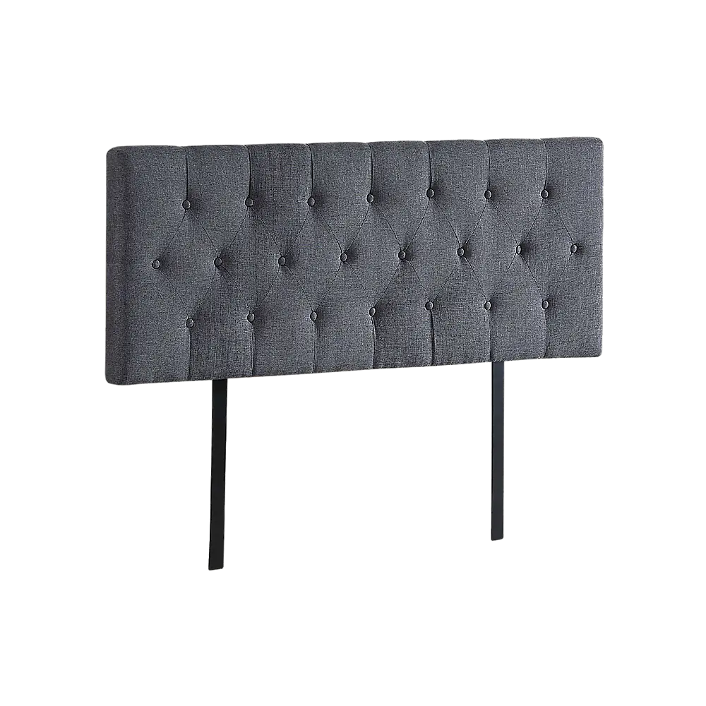 Linen Fabric Double Bed Deluxe Headboard Bedhead - Grey - Furniture > Bedroom