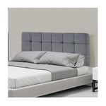 Linen Fabric Double Bed Deluxe Headboard Bedhead - Grey - Furniture > Bedroom