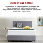 Linen Fabric Double Bed Deluxe Headboard Bedhead - Slate Ash - Furniture > Bedroom > Beds & Bed Frames