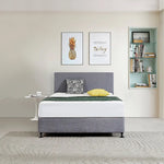 Linen Fabric Double Bed Deluxe Headboard Bedhead - Slate Ash - Furniture > Bedroom > Beds & Bed Frames