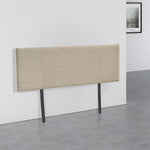 Linen Fabric Double Bed Headboard Bedhead - Beige - Furniture > Bedroom