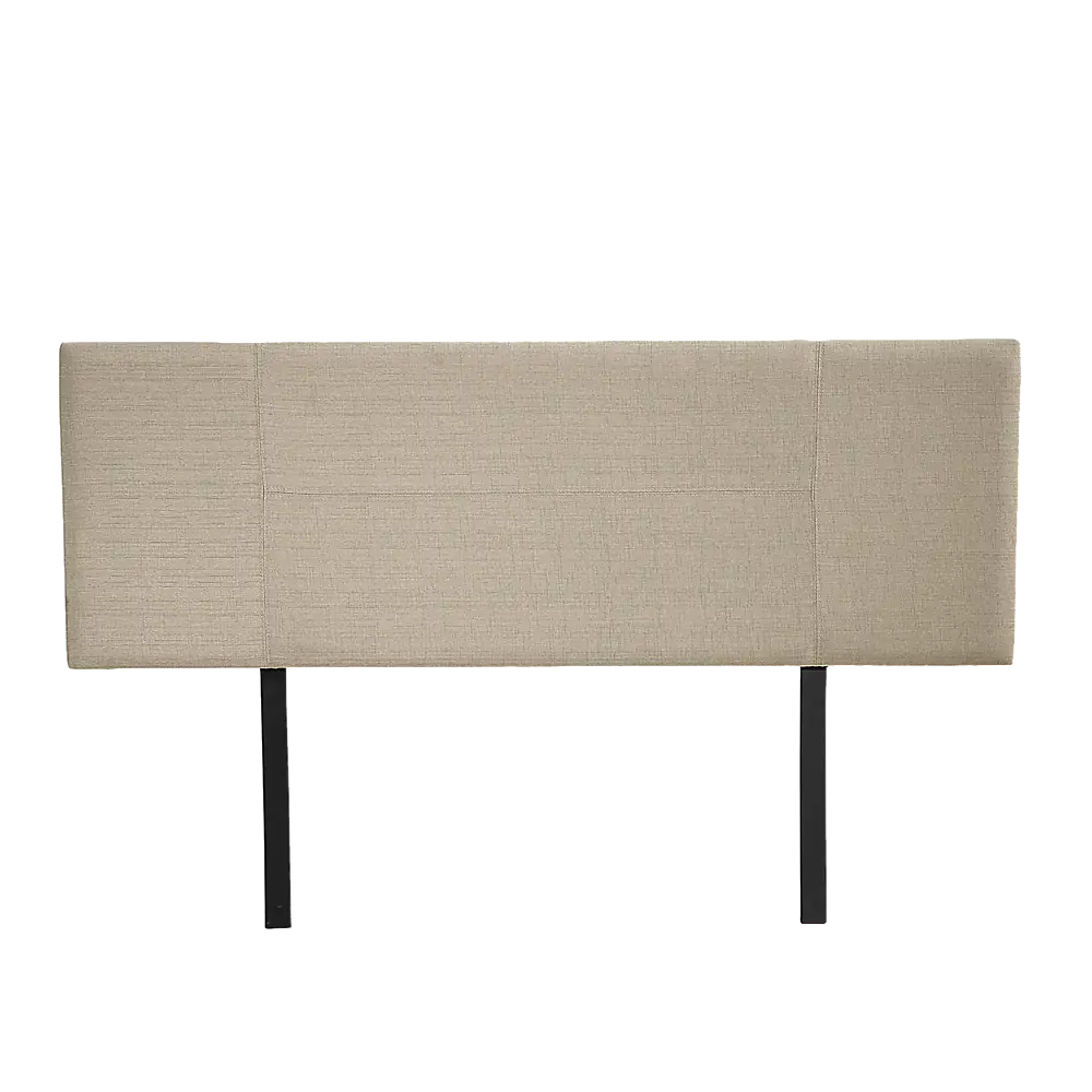 Linen Fabric Double Bed Headboard Bedhead - Beige - Furniture > Bedroom