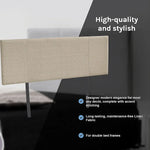 Linen Fabric Double Bed Headboard Bedhead - Beige - Furniture > Bedroom