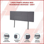 Linen Fabric Double Bed Headboard Bedhead - Grey - Furniture > Bedroom