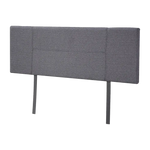 Linen Fabric Double Bed Headboard Bedhead - Grey - Furniture > Bedroom