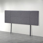 Linen Fabric Double Bed Headboard Bedhead - Grey - Furniture > Bedroom