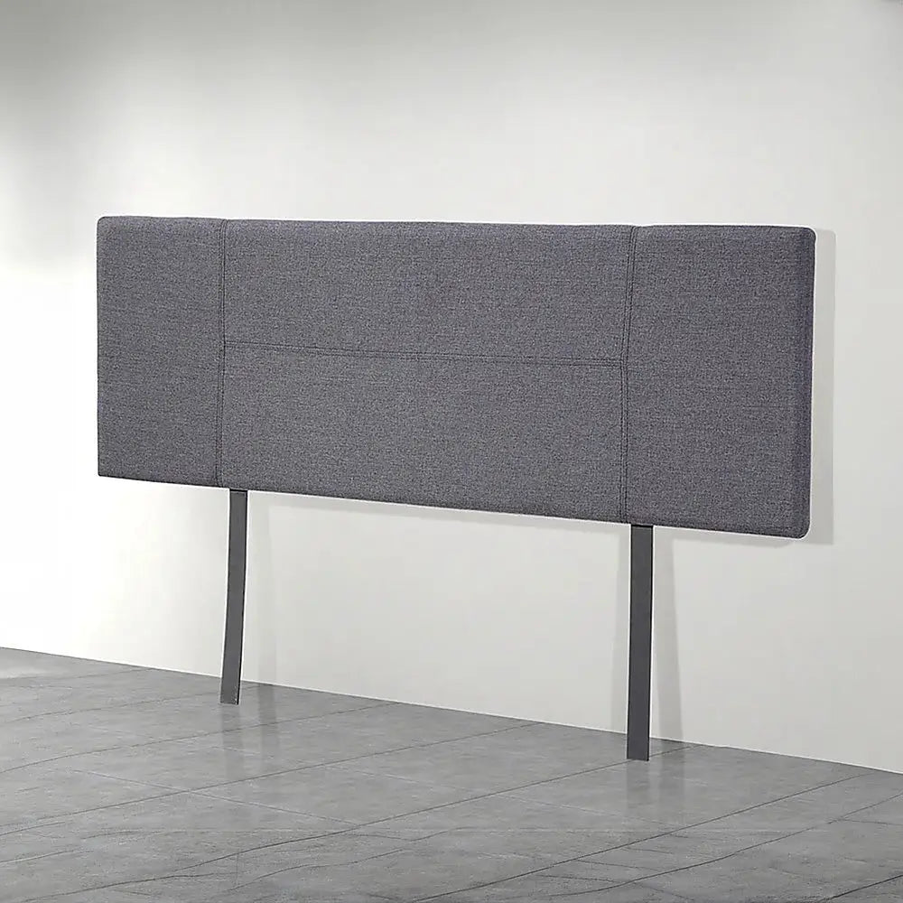 Linen Fabric Double Bed Headboard Bedhead - Grey - Furniture > Bedroom