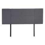 Linen Fabric Double Bed Headboard Bedhead - Grey - Furniture > Bedroom