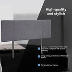 Linen Fabric Double Bed Headboard Bedhead - Grey - Furniture > Bedroom