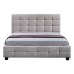 Linen Fabric Double Deluxe Bed Frame Beige - Furniture > Bedroom > Beds & Bed Frames