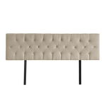 Linen Fabric King Bed Deluxe Headboard Bedhead - Beige - Furniture > Bedroom