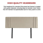 Linen Fabric King Bed Deluxe Headboard Bedhead - Beige - Furniture > Bedroom