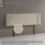 Linen Fabric King Bed Deluxe Headboard Bedhead - Beige - Furniture > Bedroom