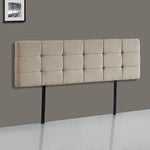 Linen Fabric King Bed Deluxe Headboard Bedhead - Beige - Furniture > Bedroom > Beds & Bed Frames