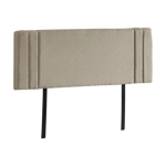 Linen Fabric King Bed Deluxe Headboard Bedhead - Beige - Furniture > Bedroom