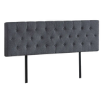 Linen Fabric King Bed Deluxe Headboard Bedhead - Grey - Furniture > Bedroom