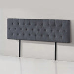 Linen Fabric King Bed Deluxe Headboard Bedhead - Grey - Furniture > Bedroom