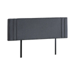 Linen Fabric King Bed Deluxe Headboard Bedhead - Grey - Furniture > Bedroom
