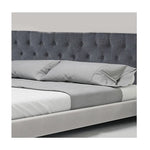 Linen Fabric King Bed Deluxe Headboard Bedhead - Grey - Furniture > Bedroom
