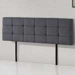 Linen Fabric King Bed Deluxe Headboard Bedhead - Grey - Furniture > Bedroom