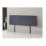 Linen Fabric King Bed Deluxe Headboard Bedhead - Grey - Furniture > Bedroom