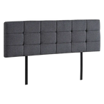 Linen Fabric King Bed Deluxe Headboard Bedhead - Grey - Furniture > Bedroom