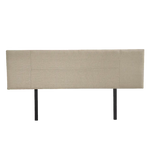 Linen Fabric King Bed Headboard Bedhead - Beige - Furniture > Bedroom