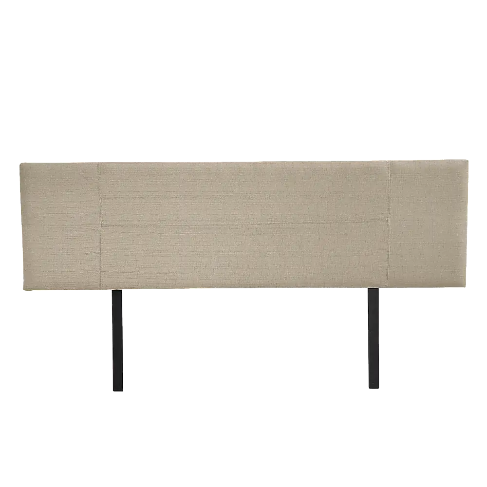 Linen Fabric King Bed Headboard Bedhead - Beige - Furniture > Bedroom