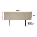 Linen Fabric King Bed Headboard Bedhead - Beige - Furniture > Bedroom
