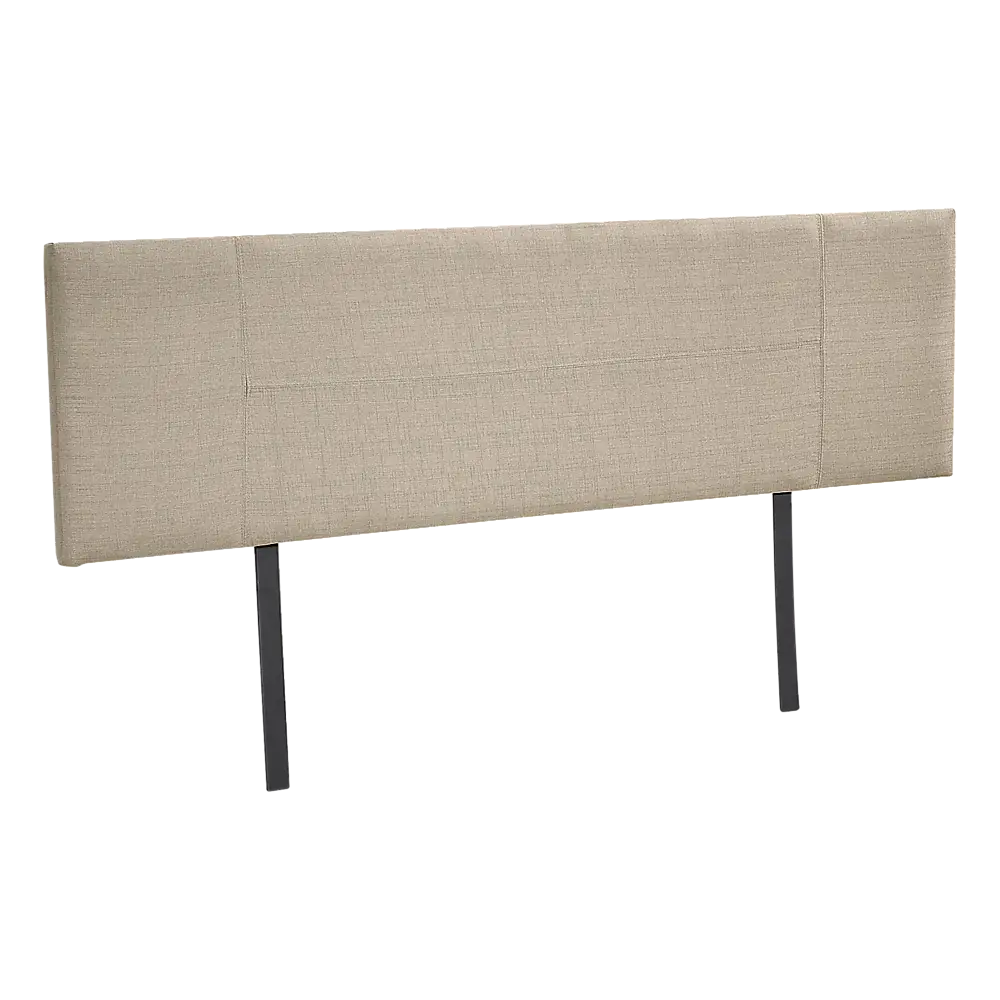 Linen Fabric King Bed Headboard Bedhead - Beige - Furniture > Bedroom