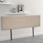 Linen Fabric King Bed Headboard Bedhead - Beige - Furniture > Bedroom
