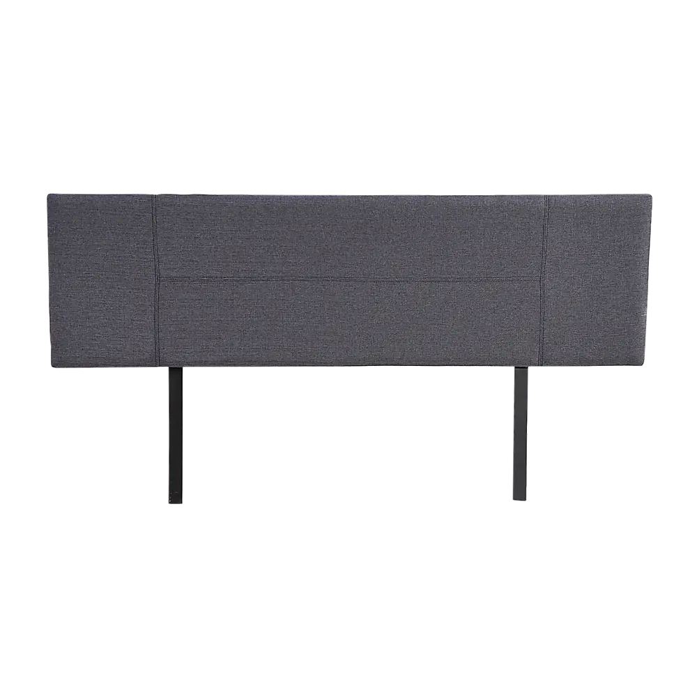 Linen Fabric King Bed Headboard Bedhead - Grey - Furniture > Bedroom