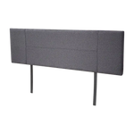 Linen Fabric King Bed Headboard Bedhead - Grey - Furniture > Bedroom
