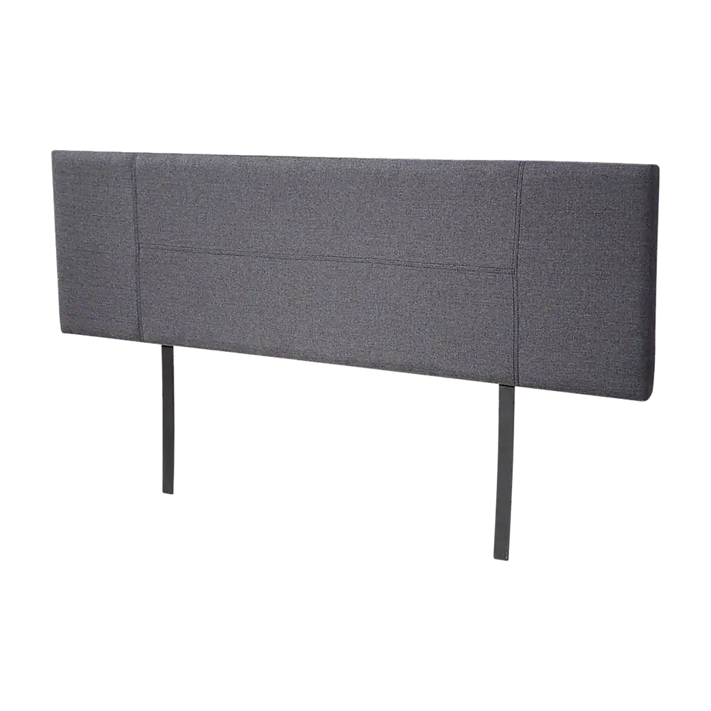 Linen Fabric King Bed Headboard Bedhead - Grey - Furniture > Bedroom