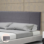 Linen Fabric King Bed Headboard Bedhead - Grey - Furniture > Bedroom
