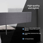 Linen Fabric King Bed Headboard Bedhead - Grey - Furniture > Bedroom