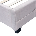 Linen Fabric King Deluxe Bed Frame Beige - Furniture > Bedroom > Beds & Bed Frames
