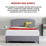 Linen Fabric Queen Bed Curved Headboard Bedhead - Slate Ash - Furniture > Bedroom
