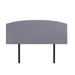 Linen Fabric Queen Bed Curved Headboard Bedhead - Slate Ash - Furniture > Bedroom