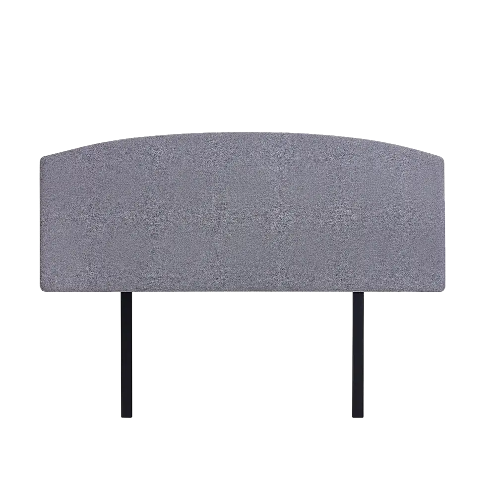 Linen Fabric Queen Bed Curved Headboard Bedhead - Slate Ash - Furniture > Bedroom