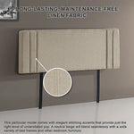 Linen Fabric Queen Bed Deluxe Headboard Bedhead - Beige - Furniture > Bedroom