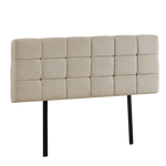Linen Fabric Queen Bed Deluxe Headboard Bedhead - Beige - Furniture > Bedroom