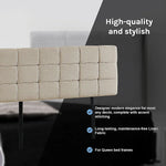 Linen Fabric Queen Bed Deluxe Headboard Bedhead - Beige - Furniture > Bedroom