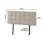 Linen Fabric Queen Bed Deluxe Headboard Bedhead - Beige - Furniture > Bedroom